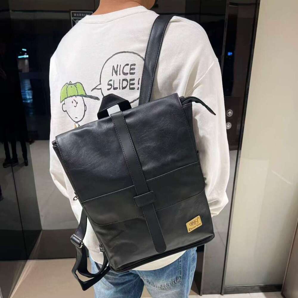 New Trendy Brand Men S Style Youth Business Simple Casual Travel Backpack Student School Bag High Quality Luxury Bag