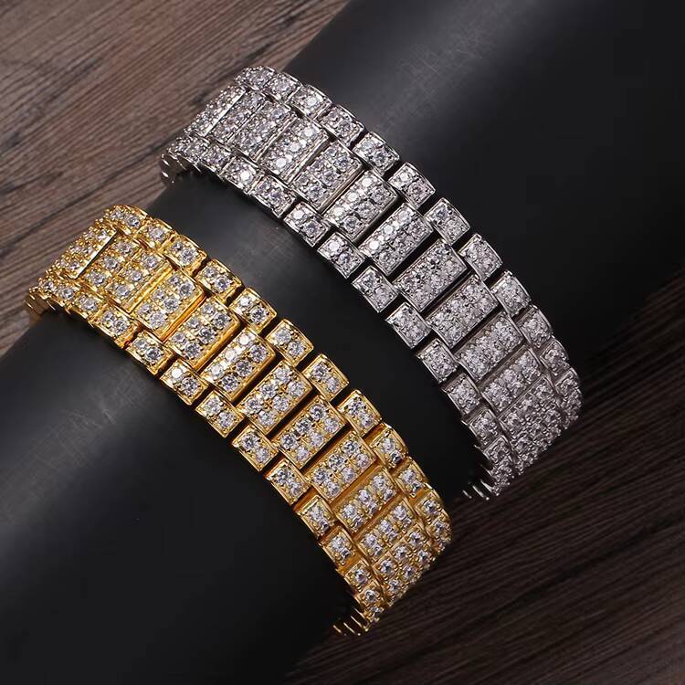 Wholesale Hiphop Bracelet Men 18mm Brass Copper Best Quality Watch Link Bracelet