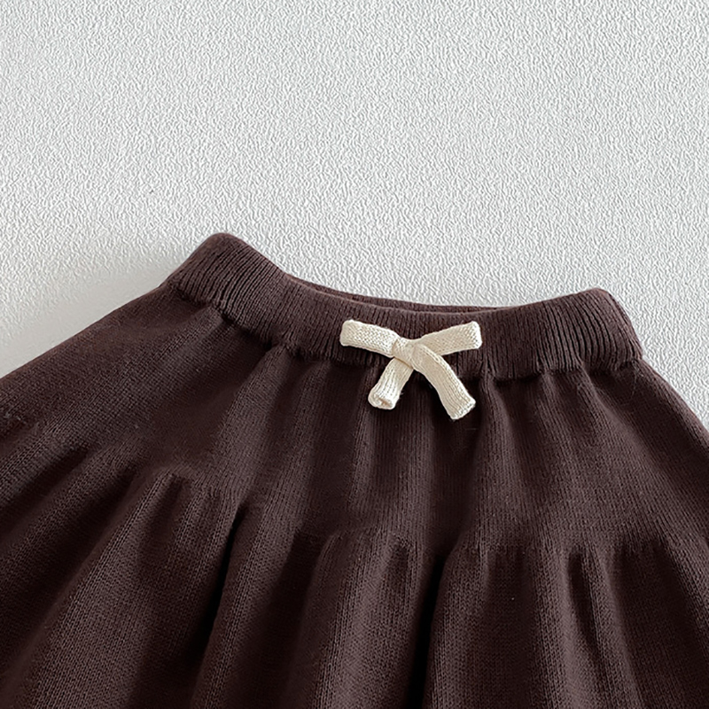 New Knitted Vest Set for Infants and Young Children, Summer Thin Women's Baby Top and Short Skirt Two Piece Set