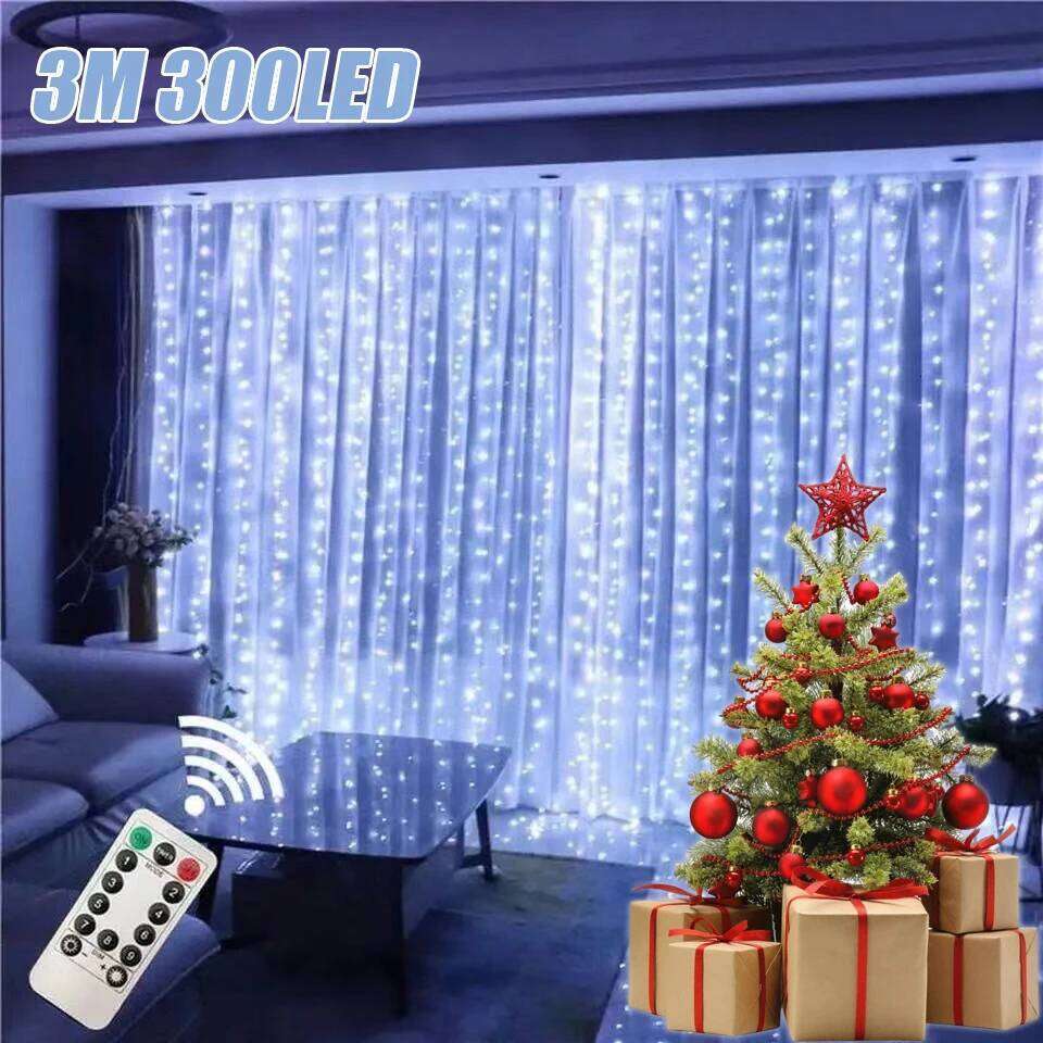 Curtain Lights Garland Merry Decorations For Home Christmas Ornaments Xmas Gifts Navidad 2025 New Year Decor