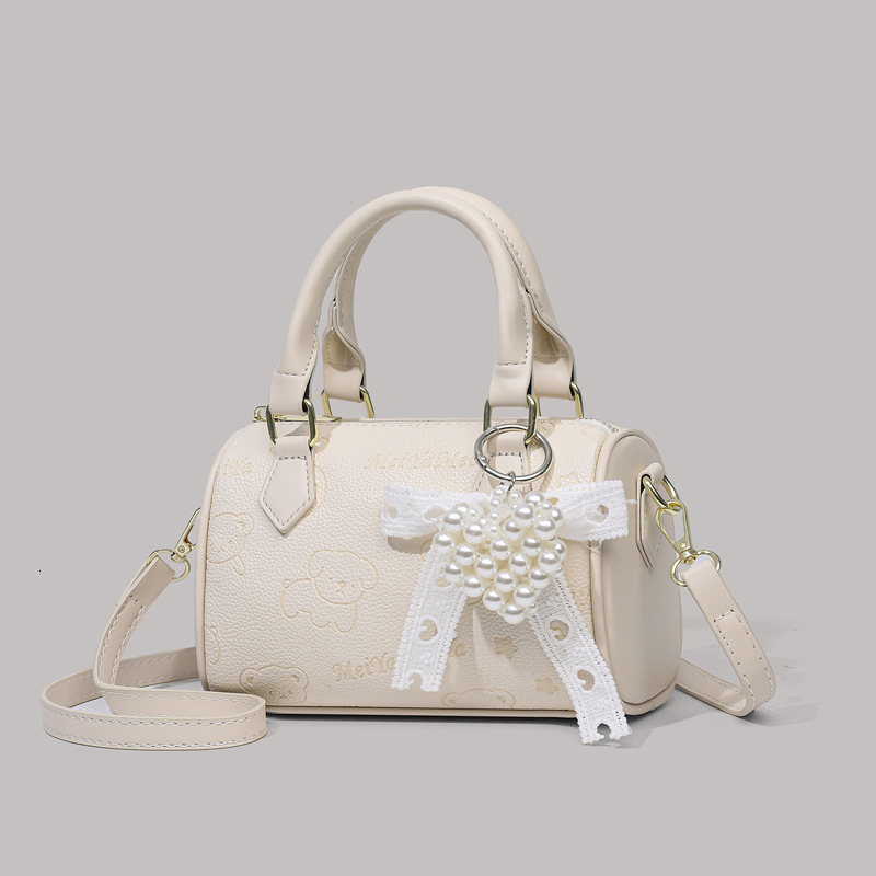 Embossed Handbag Boston for Women 2025 New Korean Fashion Versatile Crossbody High-end Pillow Bag