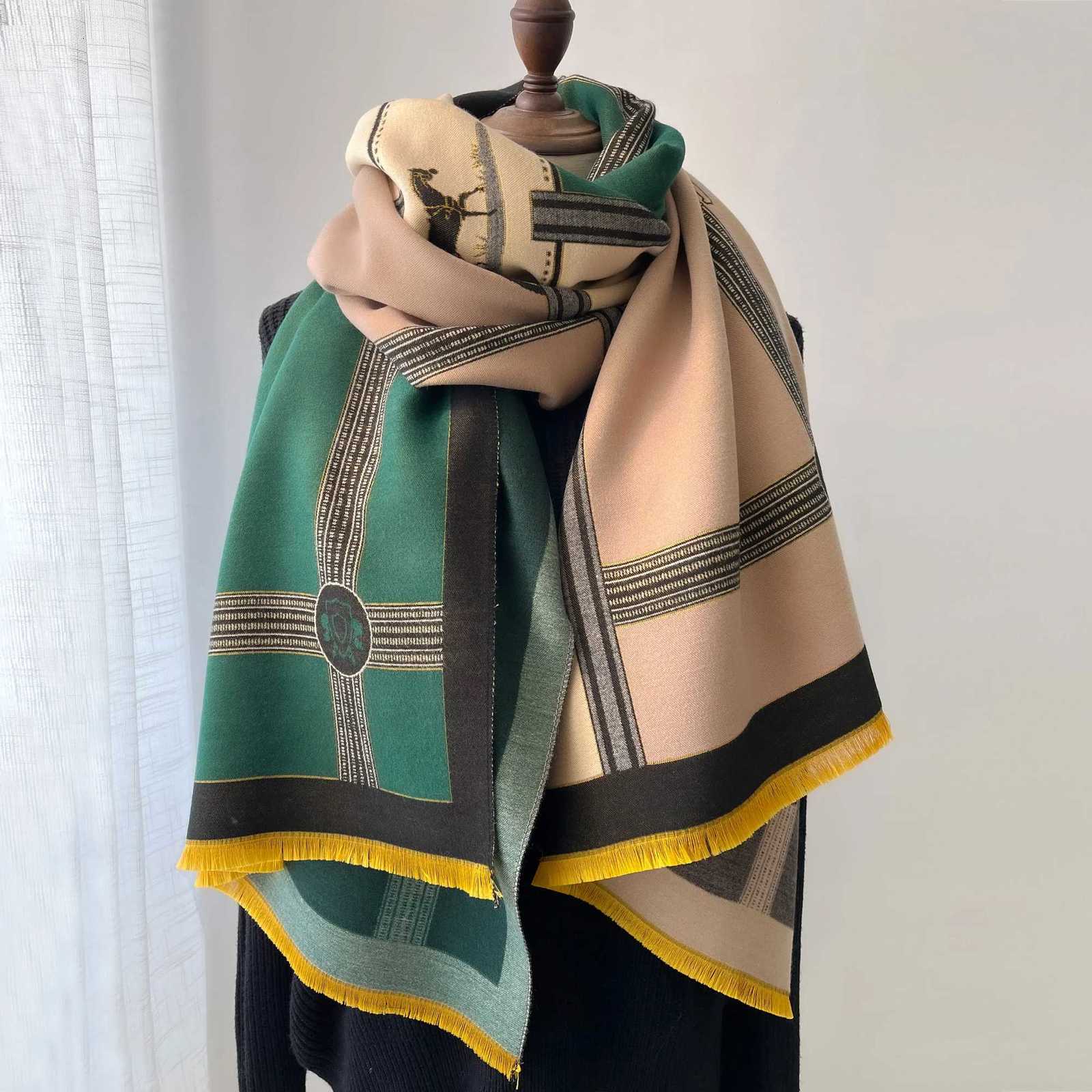 Winter Cashmere Scarf Wen Luxury Print Fem Shawl Wrap Scarves Lady Thick Warm Blanket Gift Echarpe Pashmina X260328