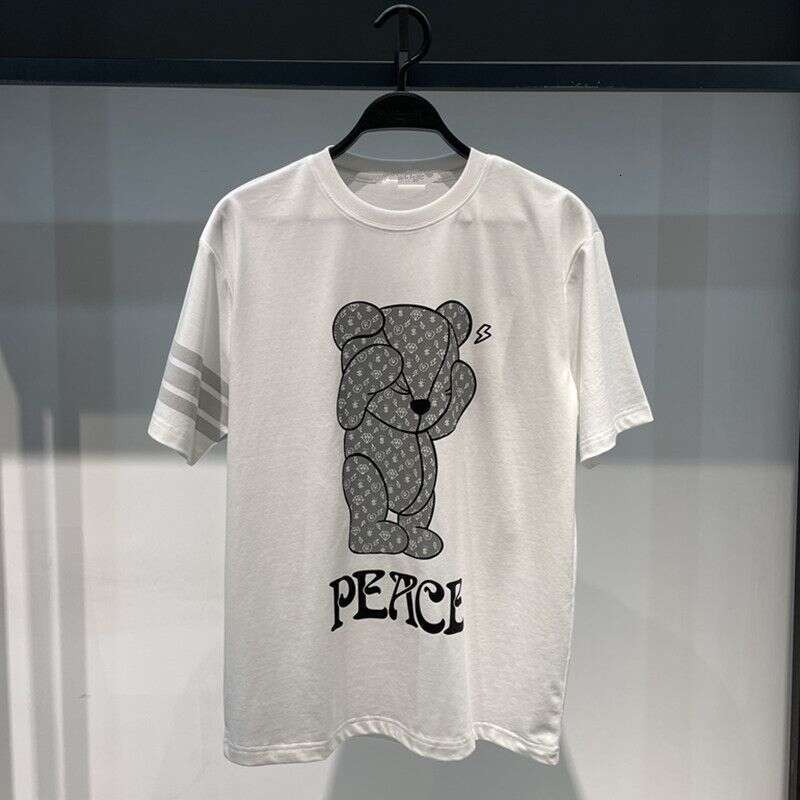 Fashionable Trendy Men's Summer New Short-Sleeve T-Shirt, Loose Fit, Round Neck, Reflective Print Top B1dac2319