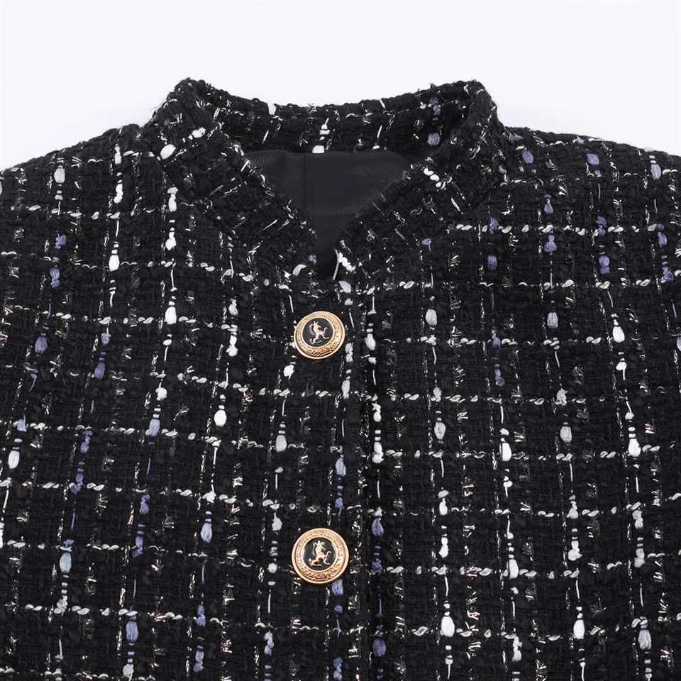 2026 New Womens Fashion Small Fragrant Style Coarse Hemp Metallic Thread Texture Suit Jacket CoatT260328