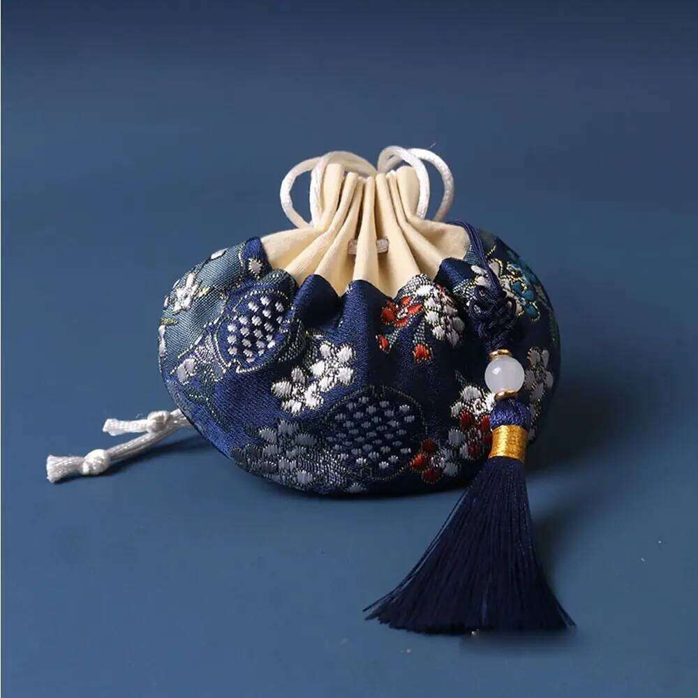Chinese Embroidery Chinese Style Empty Sachet Purse Drawstring Women Tassel Storage Bag Multi Color Embroidery Cloth Jewelry Pouch