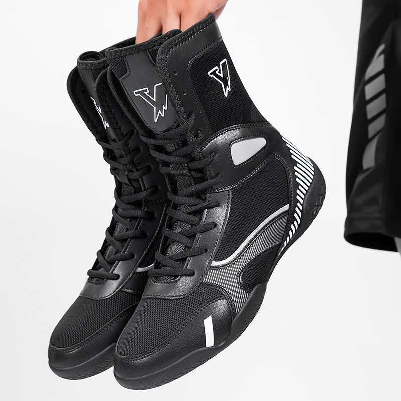 TaoBo Pro Kid Women Boxing Shoes Solid High Top Light Fighting Training Shoes Size 33 Rubber Outsole Breathable Wrestling Boots 240619 - view 3