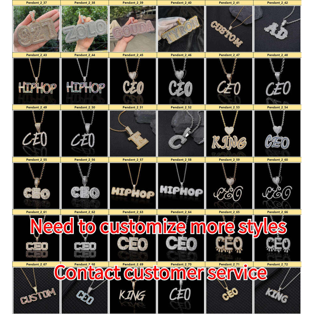 Iced Out VVS Moses Stone Shiny Men's Chain Necklace Big Personality Hip Hop Custom Pendant Charm - view 4