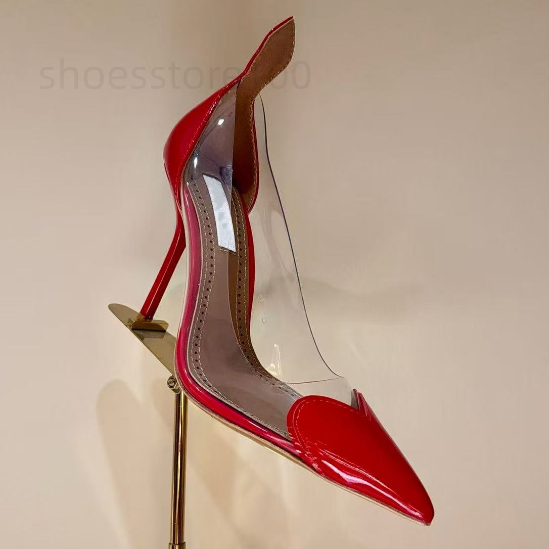 Summer Luxury Brand Sandal Pumps Heart Cut Patent Leather Stiletto high Heels Ankle Strap Women Pointed Toe Sandals high-heeled party sexy Shoes Pumps with box