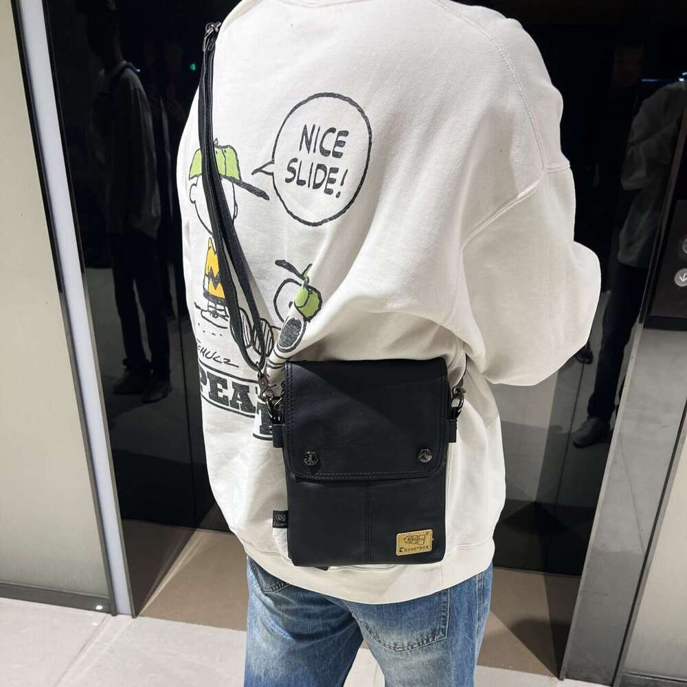 Sanboxe Men S Black Vertical Casual Shoulder Bag Trendy Retro Crossbody Messenger Bag High Quality Luxury Bag