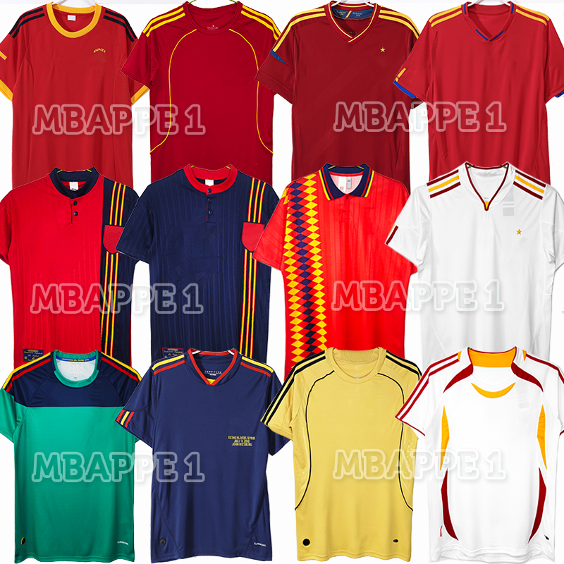 Retro 1998 Spain Soccer Jersey LUIS ENSRIQUE RAUL 1988 91 92 94 96 XAVI Hierro ALONSO David Villa Caminero Iniesta PUYOL PIQUE TORRES 2008 2012 2002 football shirt