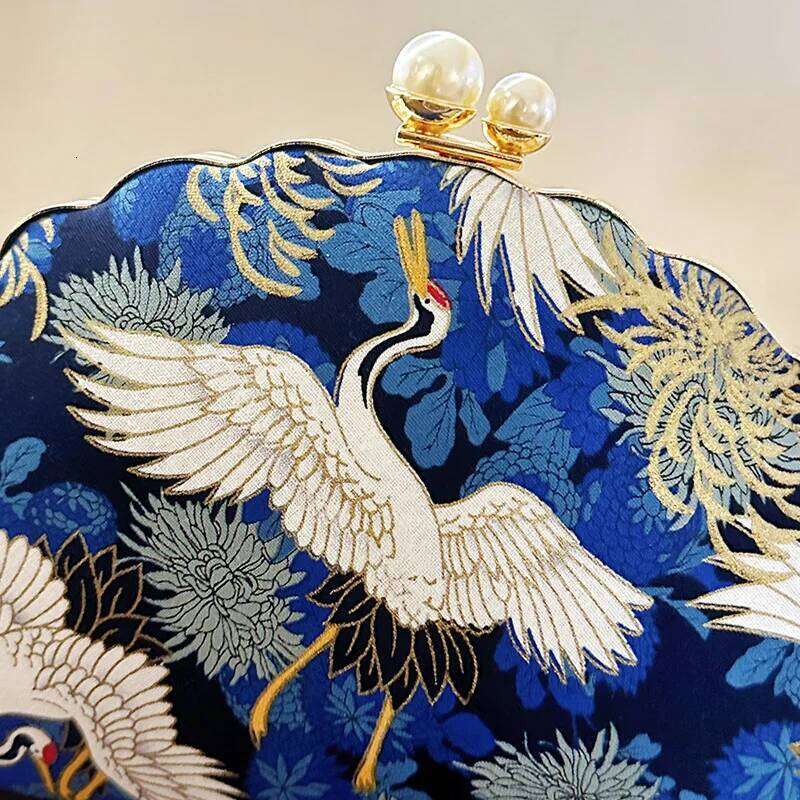 Chinese Embroidery Embroidery Women Evening Bag Wedding Shell Shaped Shoulder Handbags Mini Dinner Clutch Pearl Hasp Purse Drop Shipping
