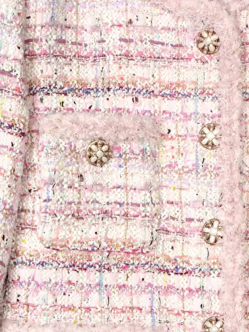 2025 New Style Fashionable Elegant High Luxury Customized Socialite Cherry Blossom Romantic Tweed Braided JacketT260328