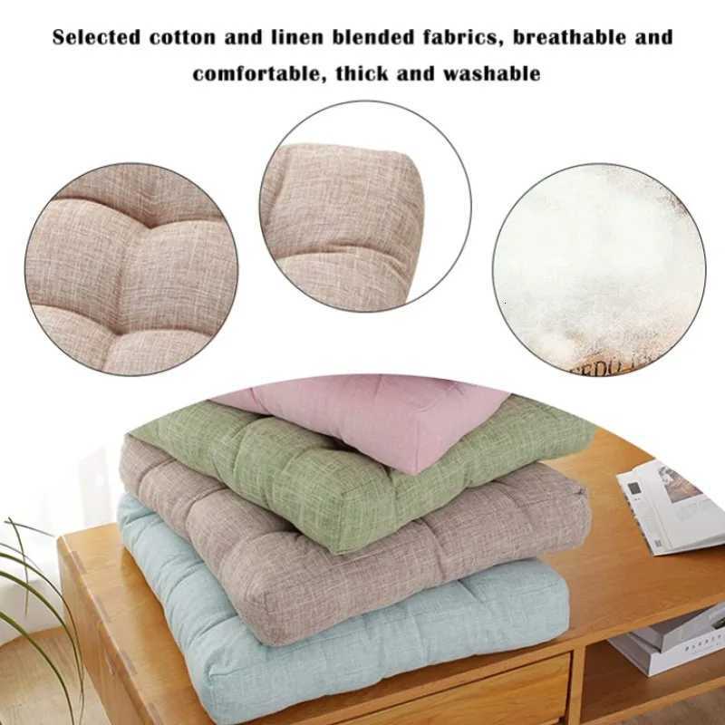 Green Linen Floor Seat Cushion Pillow Gift Round Large Pillows Seating for Adults Tufted Seat Cushions for Living Room Tatami H260330 - view 7