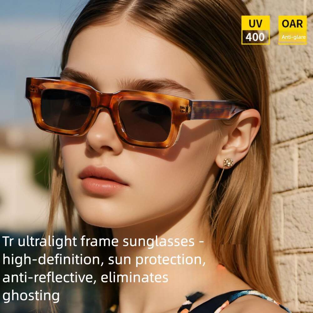 New Adult Retro Square Frame Polarized UV Protection Fashion Sunshade Inserted Temple Sunglasses Kg2518 Liuyuemoshang