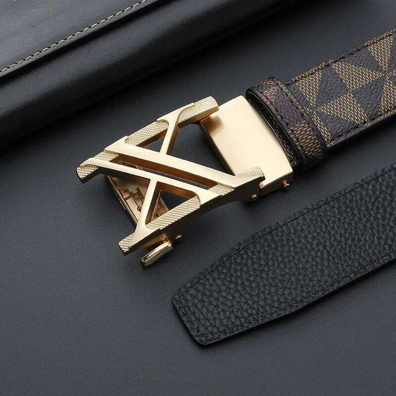 Cowhide And Leather Fashionable Casual Luxury Brand Jeans Belt, Multifunctional Design Men's Belt Chunjinqiuli