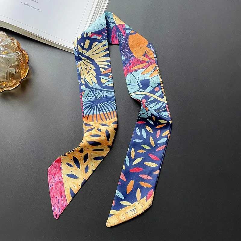 Green Long Strip Small Silk Scarf Fem Thin Strip Streamer Tied Hair Tied Bag Decorative Souvenir Ribbon Luxury X260328