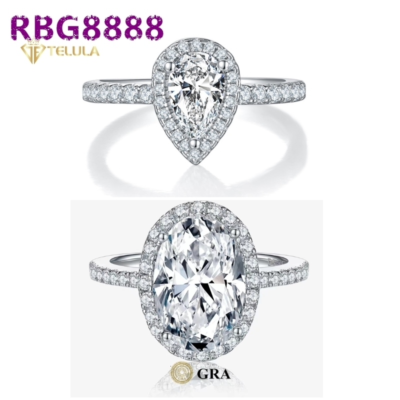 1CT Wedding Engagement S925 Sterling Silver Moissanite Diamond Rings GRA Certified Moissanite Ring