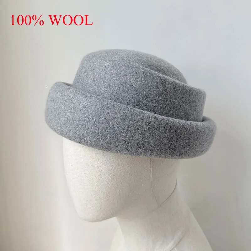 Fashion Women 100 Wool Beret Women Hat Elegant French Felt Pillbox Hat Autumn Winter Flight Hostess Formal Hat High Quality 260324
