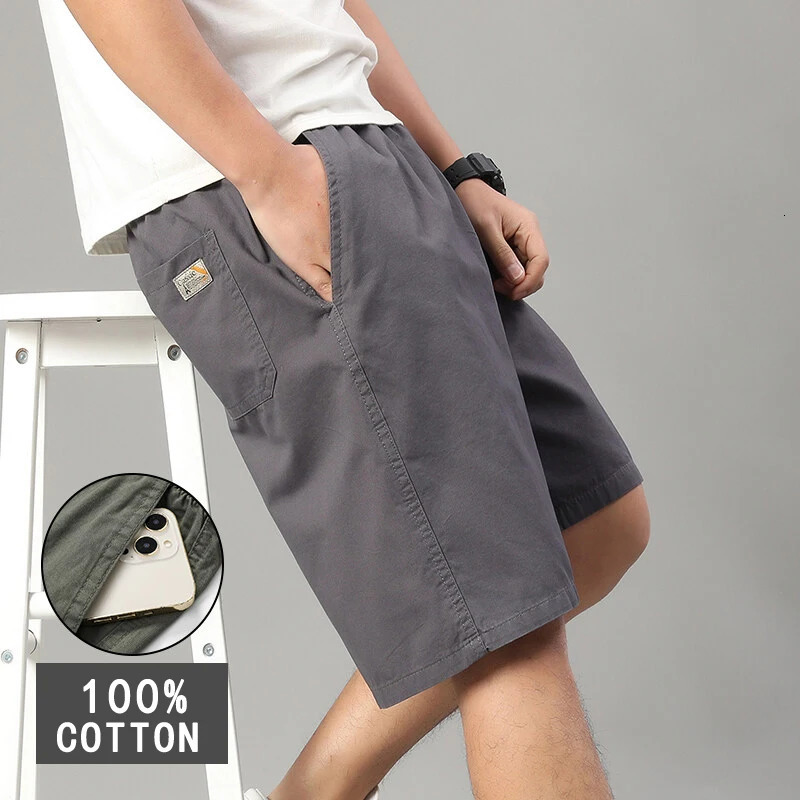 Plus Size Mens 100 Cotton Casual Shorts Light Weight Sports Shorts Quick Drying Relaxed Fit Running Shorts Fitness 260327