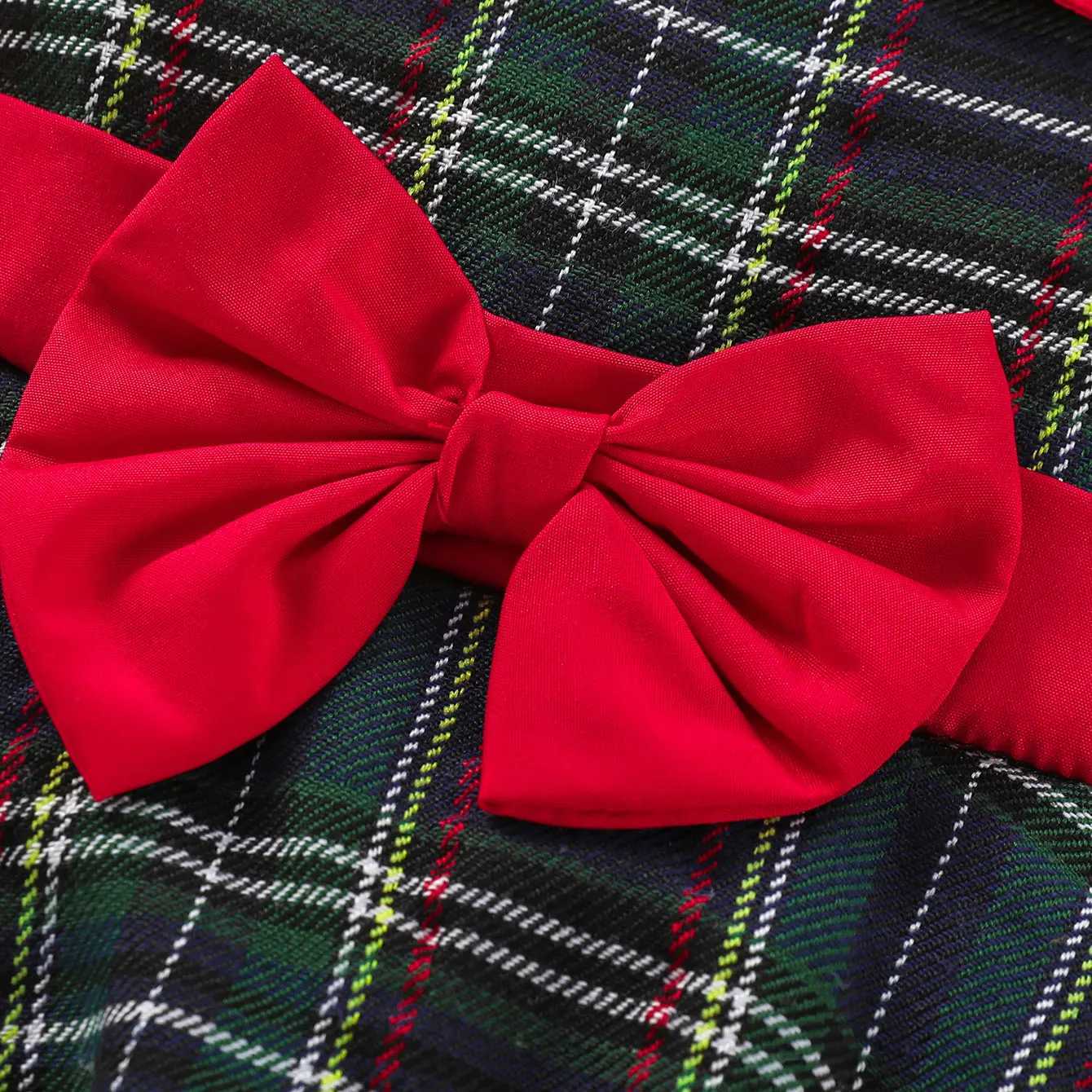 MaBaby 1-7Y Christmas Girls Red Dress Kid Toddler Girl Plaid Bow Tulle Tutu Party Dresses Children New Year Xmas Costumes D01T260330