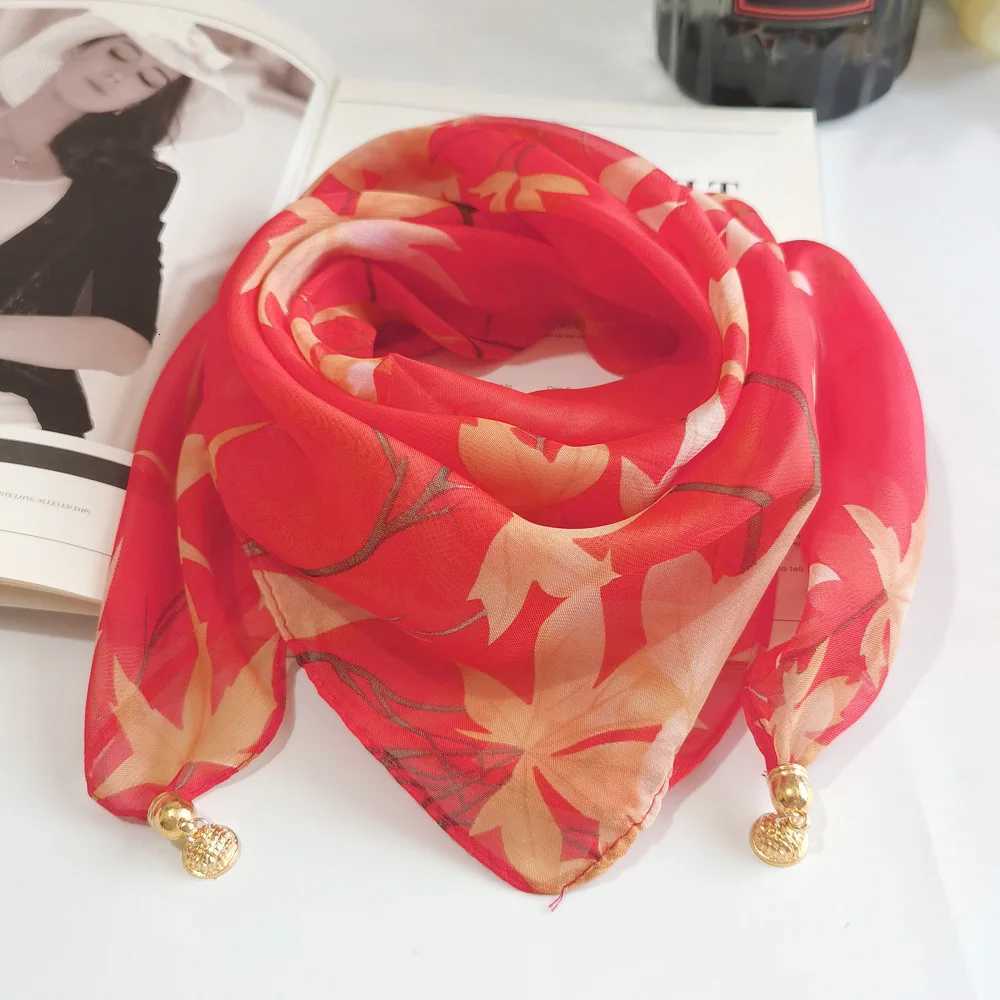 New Fashion Magnetic Buckle Scarf Thin Scarf Decorative Chiffon Square Sunscreen Neck Cover Wens Scarves Party Gift X260328