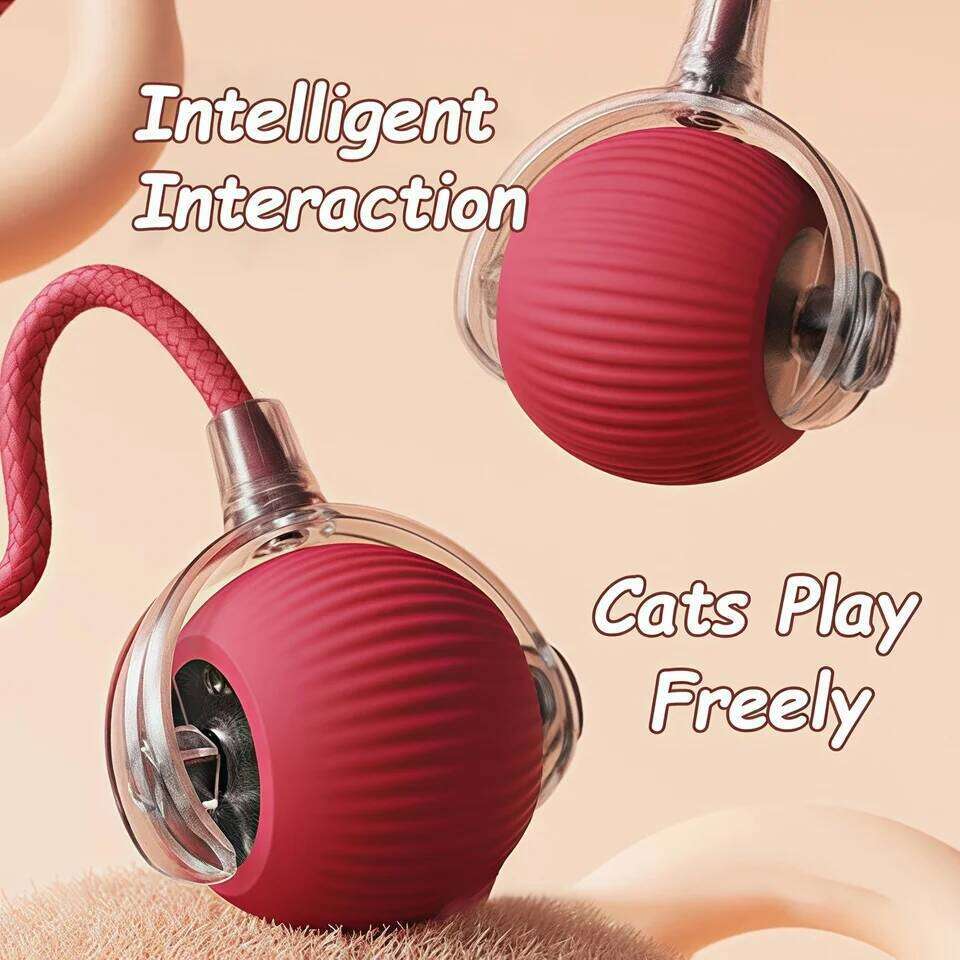 New Interactive Automatic Rolling Ball Faux Tail Rechargeable Smart Pet Electric Toy Dog Cat Training Imitate Mouse