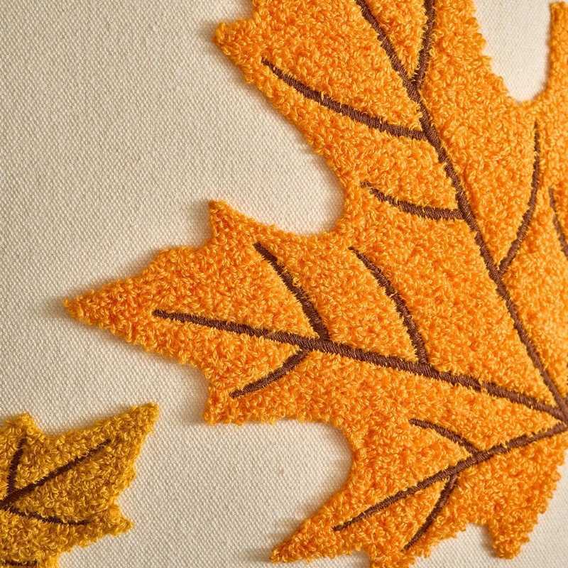 Pumpkin Tufted Velvet Throw Pillow Cover Autumn Cushion Cover Maple Leaves Pillowcase for Home Sofa Living Room Fall Decor H260330 - view 7