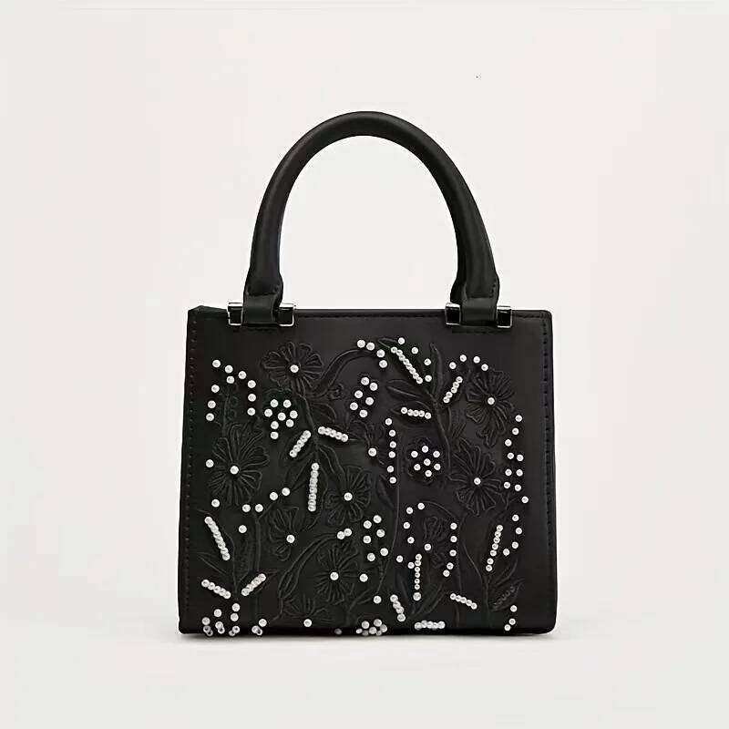 Chinese Embroidery Elegant Soft Pearl Embroidery Fashion Handbag Silk Cheongsam Evening Clutch Chain Shoulder Bag Urban Minimalist Style Tote Chic