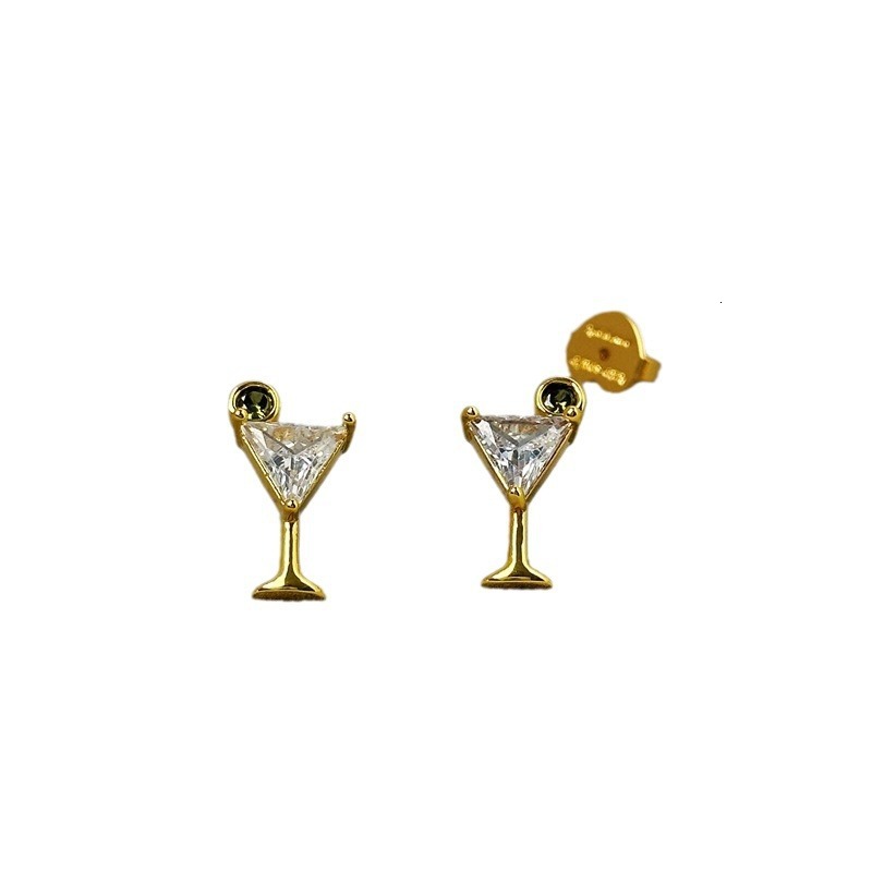 Designer luxury Korean-style new popular commuter KS niche design zircon inlaid cocktail earrings and necklace for women, fashionable and elegant