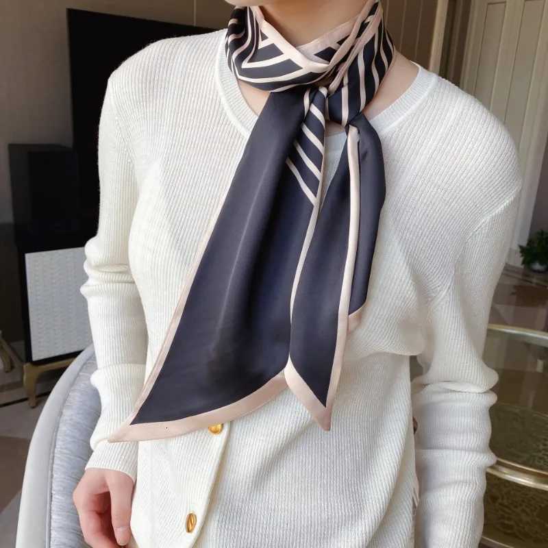 Fashion Neckerchief Skinny Hair Bands Women Silk Scarfs Long Headbands Bag Scarves 14x145cm Print Hairband Neck Scarf For Ladies Z260330