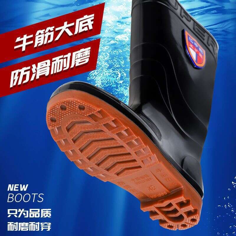 Free shipping Rain Boots for Men Women, Warm, Acid and Alkali Resistant, High Tube, Thickened, Non-Slip, Labor Protection, Car Wash Water Boots,