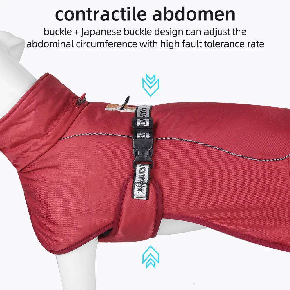 Windproof Big Dog Jacket Coat For Small Large Dogs Clothes with Harness Warm Fleece Reflective Puppy Costume Bulldog Pug Outfits