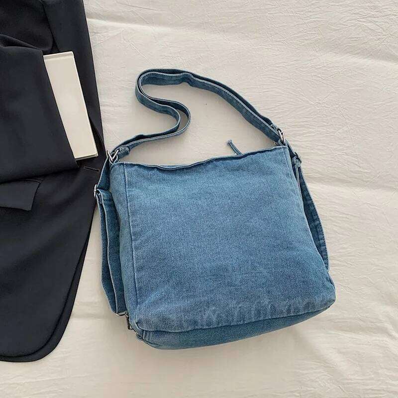 New Fashion Casual Shoulder High Quality Crossbody Denim Fabric Tote Bag Large Capacity Women S Handbags QIBALIANGPIN