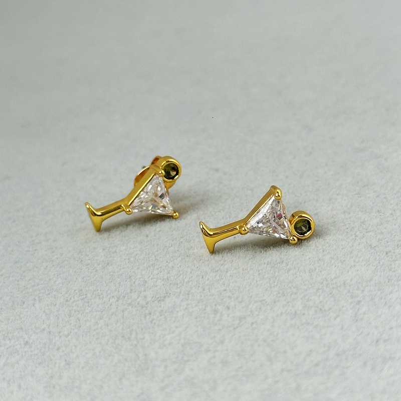 Designer luxury Korean-style new popular commuter KS niche design zircon inlaid cocktail earrings and necklace for women, fashionable and elegant