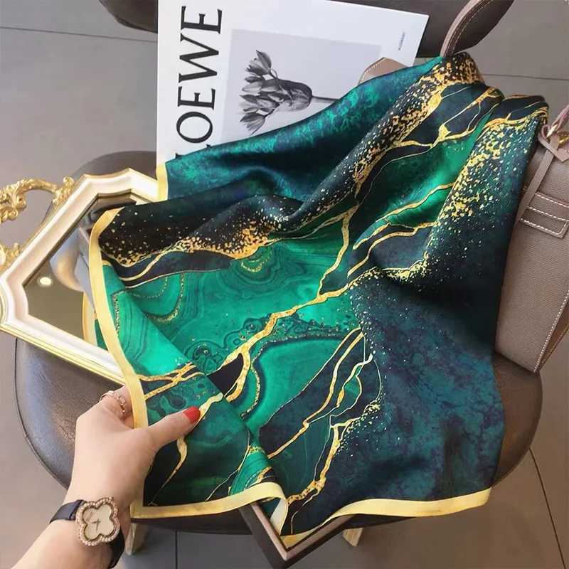 70x70cm Women Scarf Silk Feeling Hair Neck Square Brand Office bandanna muffler Waiter Flight Attendants Handkerchief Rings wrap Z260330
