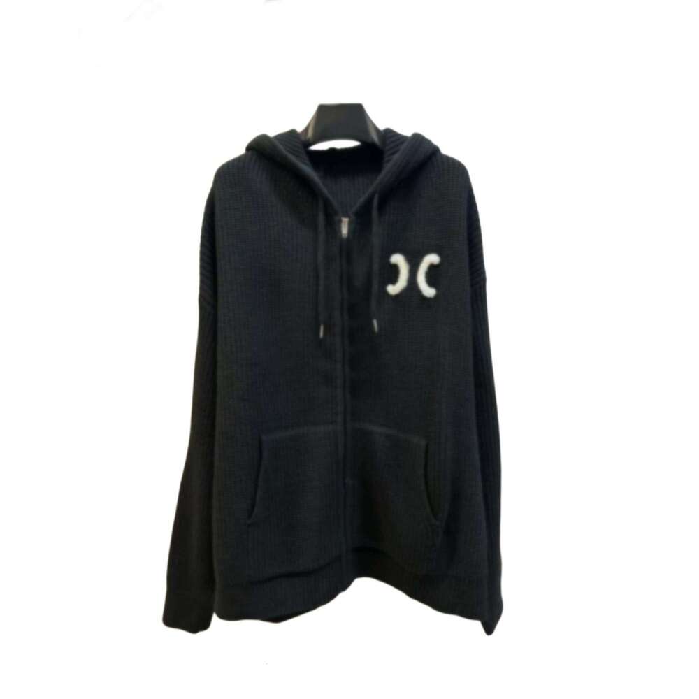 Hooded Knitted Jacket 2026 Autumn/Winter New Model With Letter Embroidery On The Chest, Versatile Wool Sweater For Both Men And Women Qipao Hanfu Silk