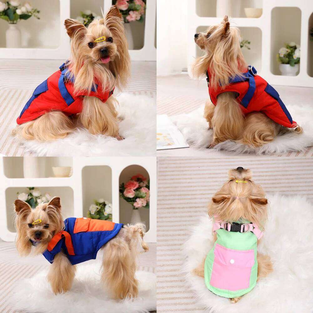 Pet Travel Jacket With Zipper Puppy Clothes For Small Medium Dogs Cats Camping Hiking Windproof Warm Dog Cat Clothing Outfits