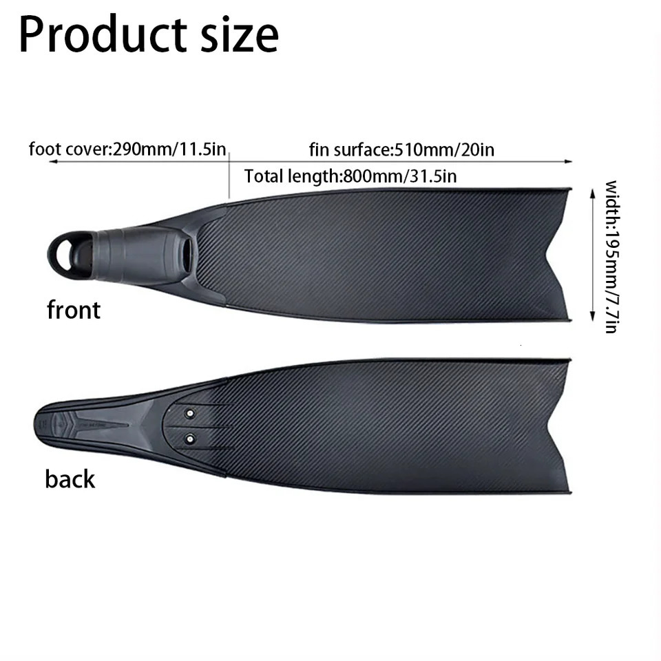 Professional Scuba Diving Long Fins Lightweight Flippers Water Sports Beach Shoes Snorkeling FreeDiving Spearfishing Hunting 260312