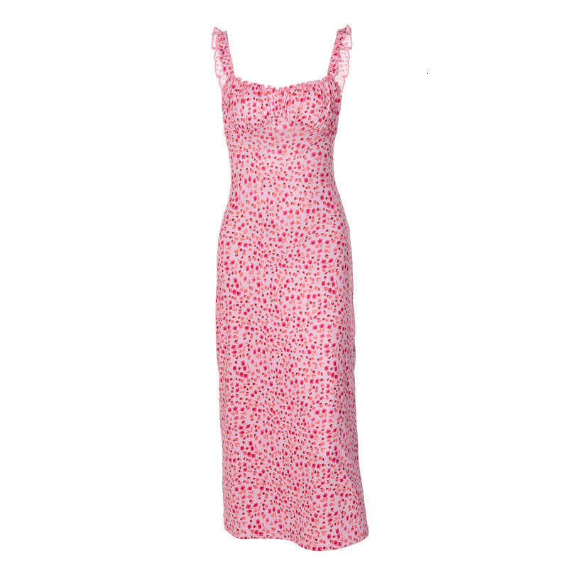 European and American women's clothing A10 2026 summer new designer sexy bohemian vacation style floral belt swinging dress