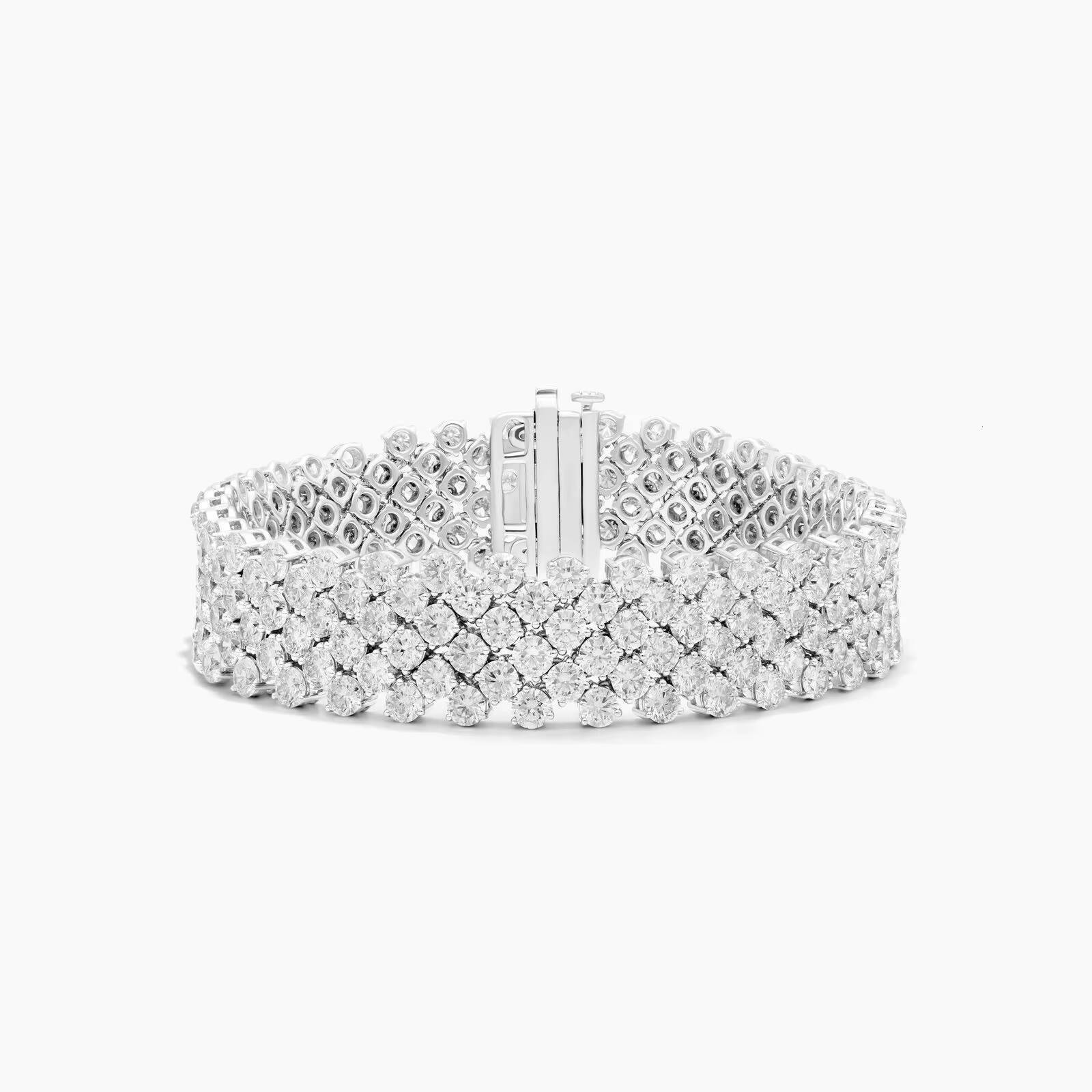 Diamond Cuff Bracelets with Round Cut Moissanite Diamond Bracelet For Every Place