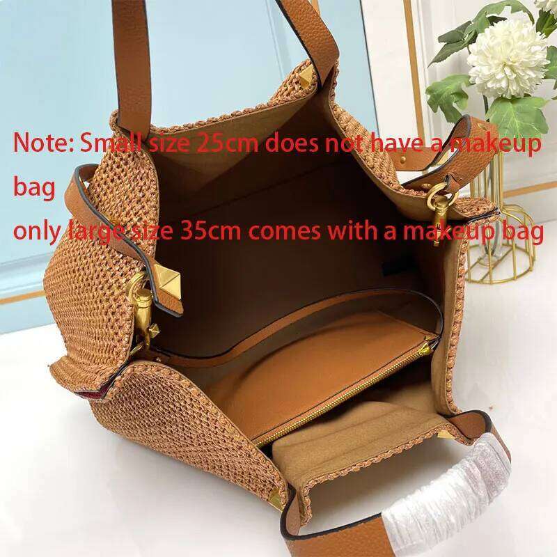 Summer Woven Beach Lady Fashion Large Capacity Tote Bag Travel Vacation Handbag Shoulder Crossbody Handheld Casual Female