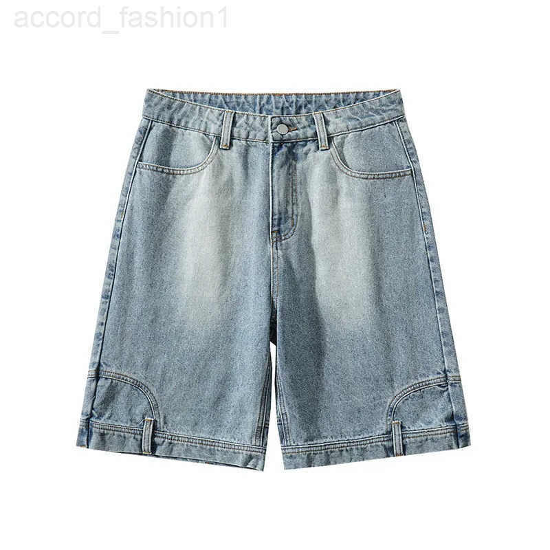 Short Men Blue Washed Denim Shorts Casual Distressed Design Summer Streetwear Fashion Comfort Fit 2025 Men Denim Shotrt H260330