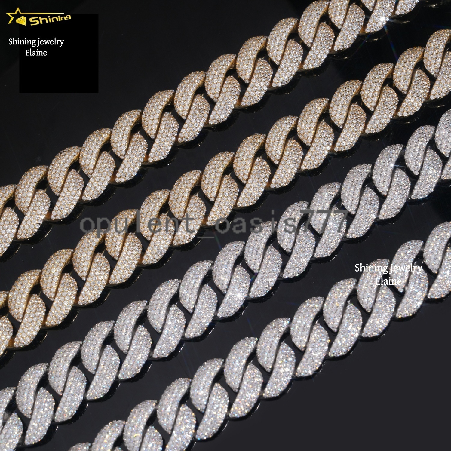 Fashion Jewelry Iced Out Custom Moissanite 20MM D Color VVS Moissanite Diamond 925 Sterling Silver Cuban Link Chain Necklace