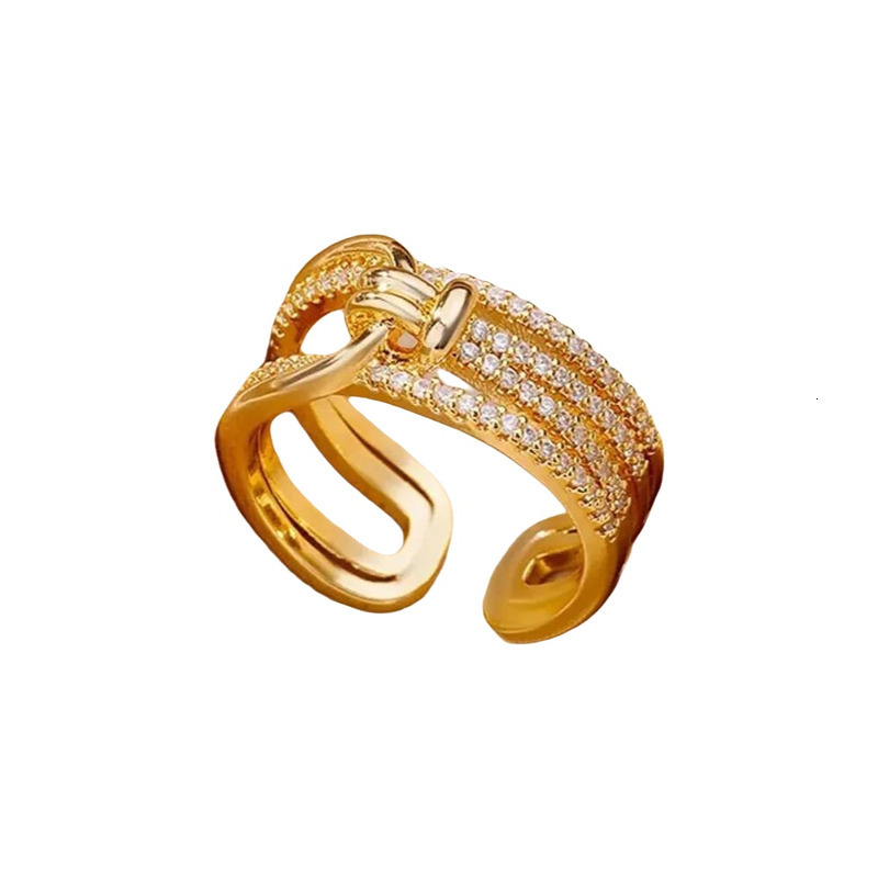 Minimalist And Fashionable Jewelry Ring With Micro Set Zirconia For Women Unique Trendy Geometric And Lightly Luxurious