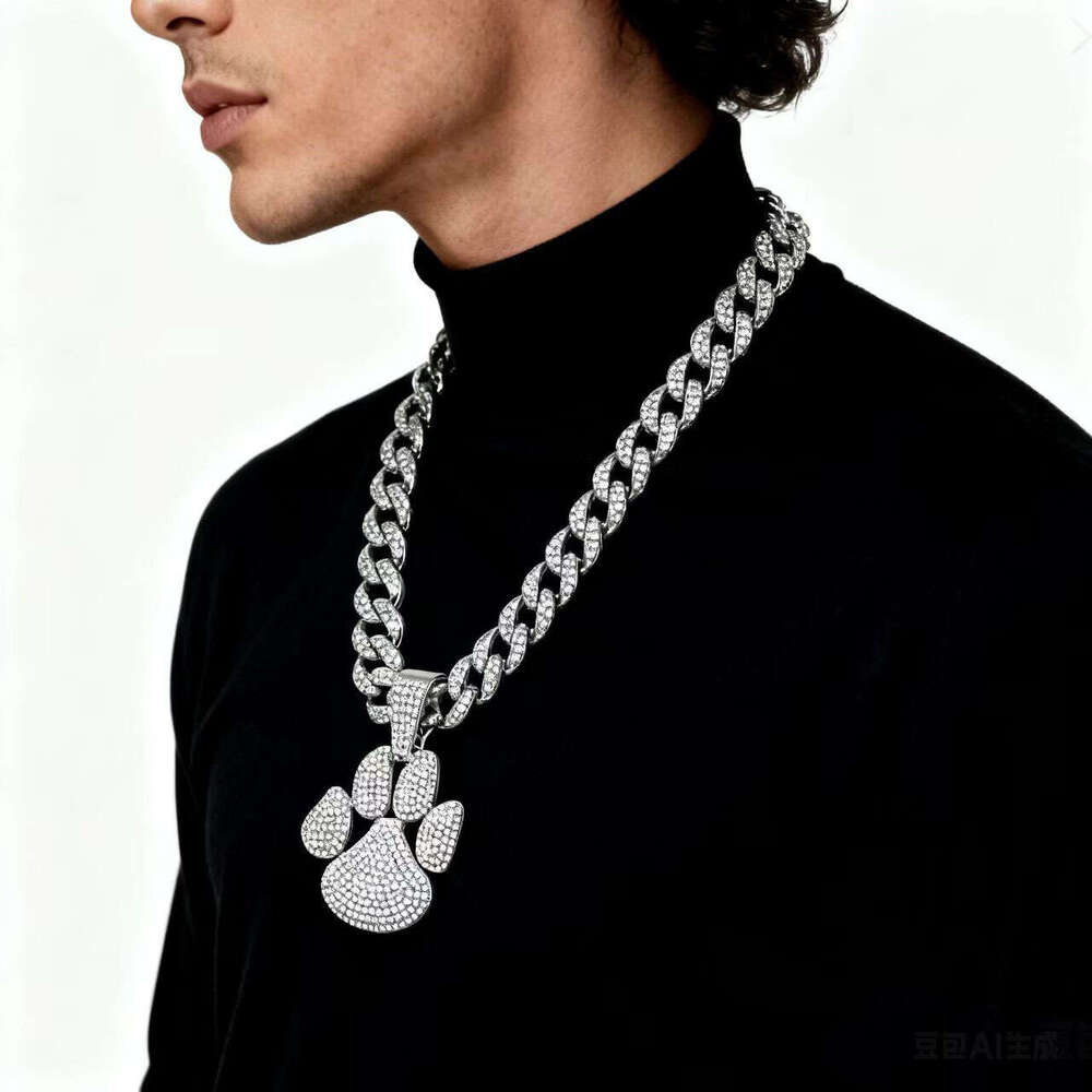 Niche New Pendant Street Hip-Hop Full Diamond Personalized Symbol Money Bag Cuban Necklace Custom Made By Manufacturer