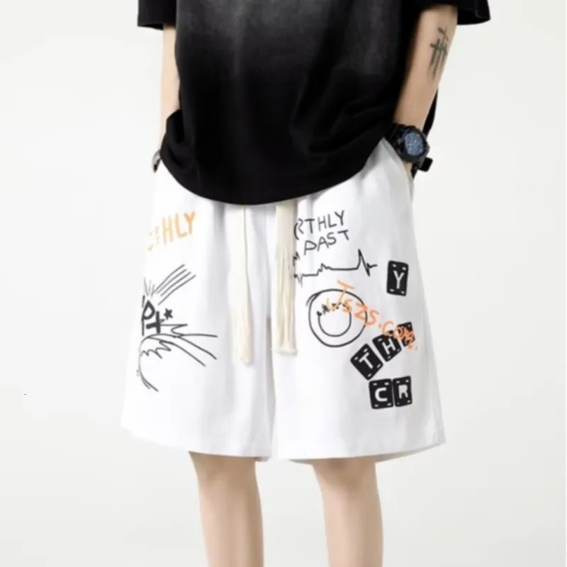 M-8XL Three color mens plus size loose American hip-hop graffiti printed casual pants fashionable sports pants 260327