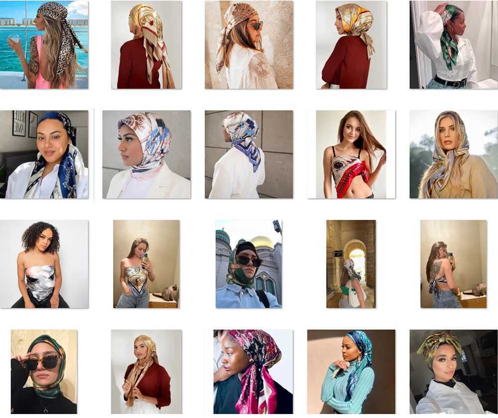 9090cm Silk Scarf Scarftop wraps Wen Four Seasons Hair Scarve Hijab Foard Iuxe Bandana Femme scarf X260328