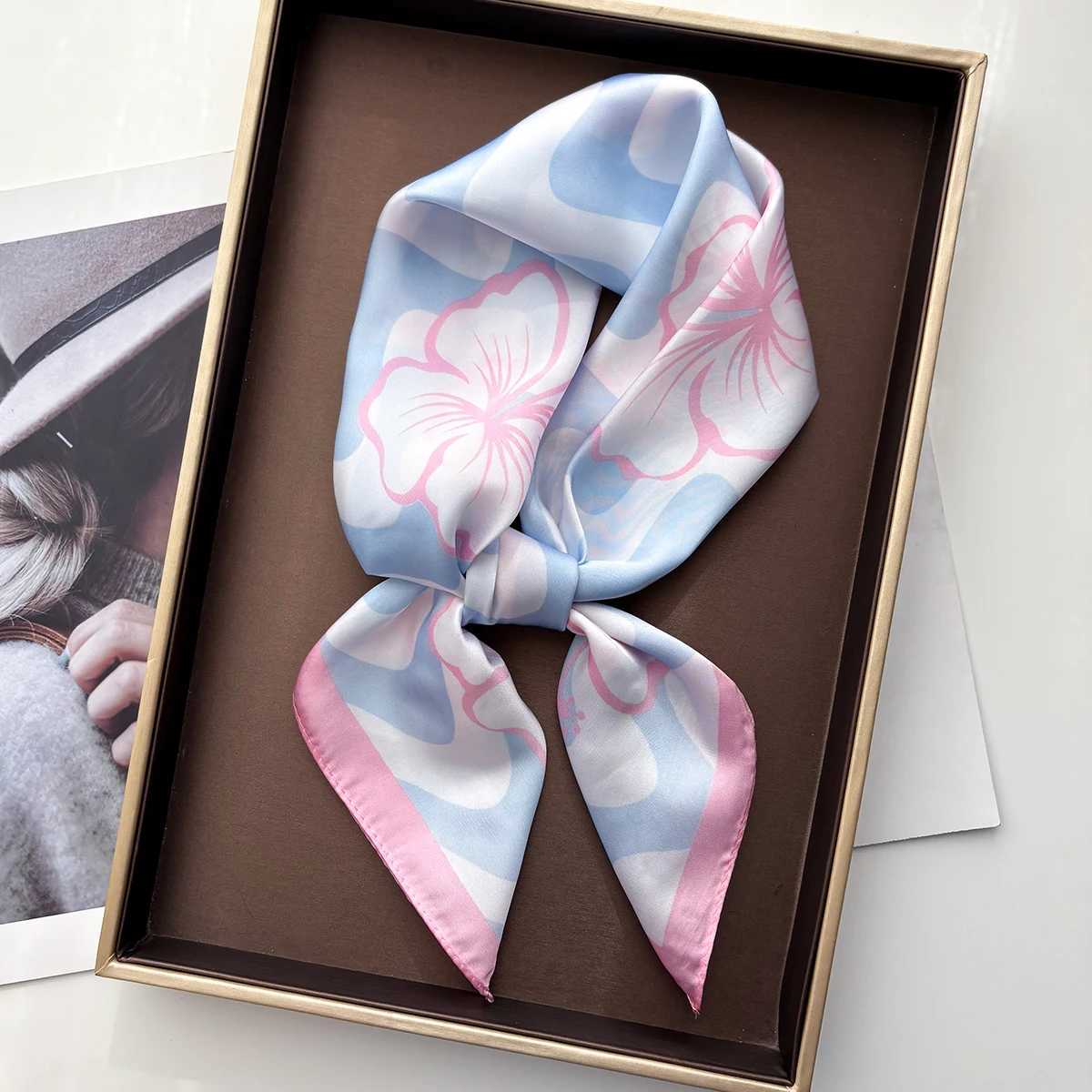 Fashion Floral Print Scarf Silk Imitation Scarf Wen Square Hairbands Foard Fem Bandana Neck Kerchief bands 2026 New X260328
