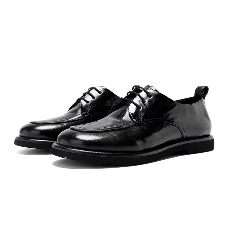 Men's Leather Shoes Business Casual Handmade Stitched Comfortable Lightweight British Style Footwear