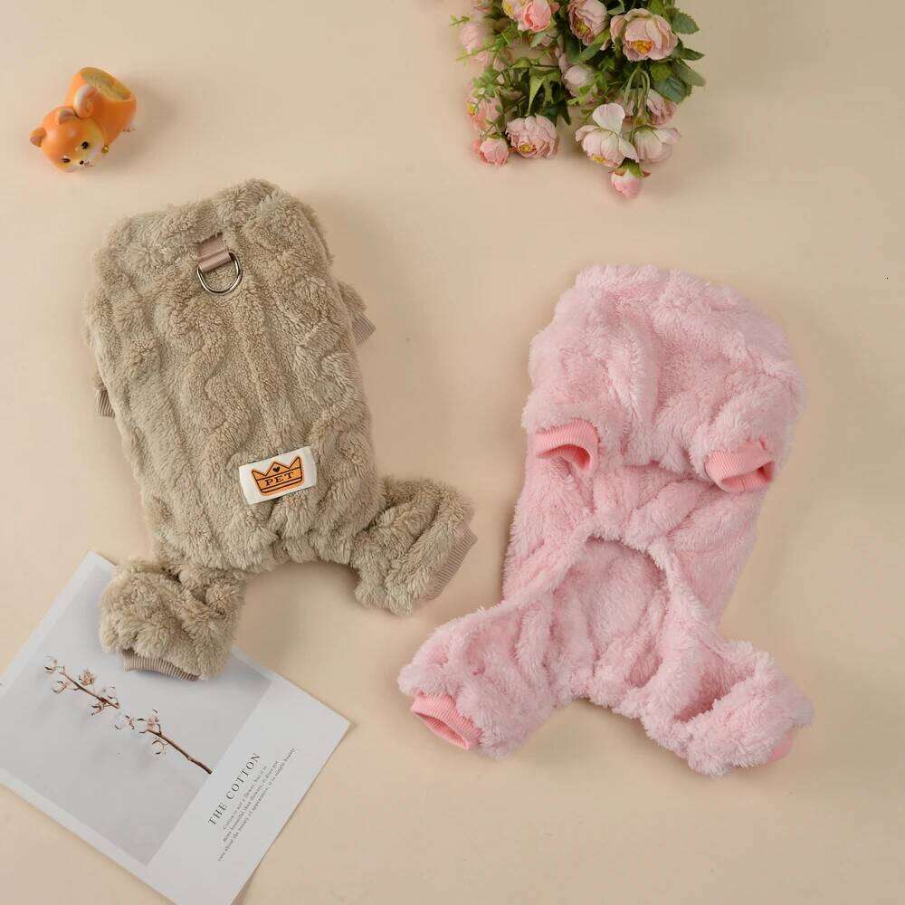 Pet Jumpsuit for Small Medium Dogs Cats Winter Warm Fleece Dog Clothes Yorkshire Jacket Outfits French Bulldog Pug Clothing